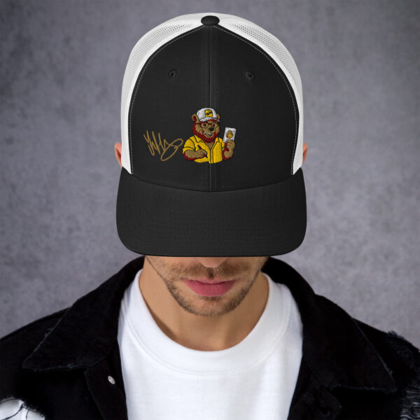 Gorra tipo trucker "Toño López Moreno", oso amarillo - Imagen 6