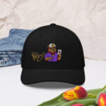 Gorra tipo trucker «Toño López Moreno», oso violeta - Imagen 3