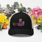Gorra tipo trucker «Toño López Moreno», oso violeta - Imagen 4