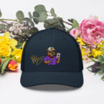 Gorra tipo trucker «Toño López Moreno», oso violeta - Imagen 6